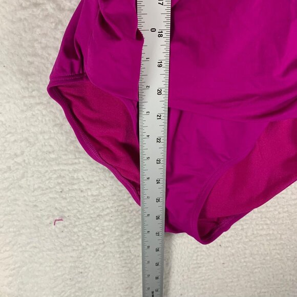 Ralph Lauren Women's Beach Club Twist Front One Piece‎ Pink Swimsuit Size 8 9384 - Picture 4 of 9